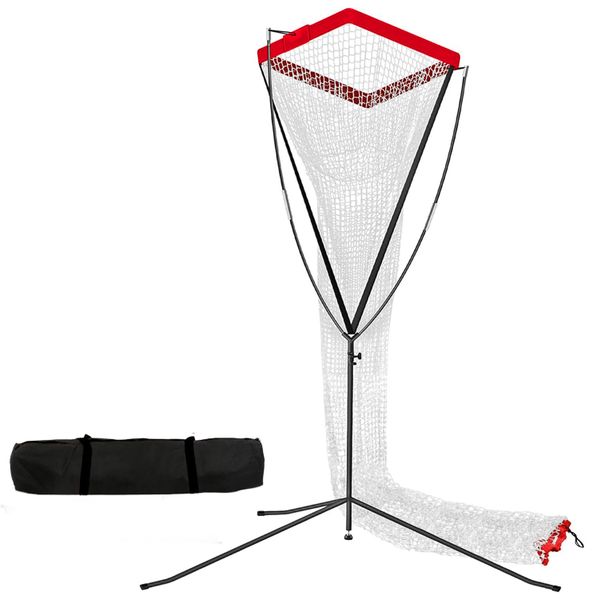 Volleyball Setter Trainer Net Adjustable Angle Height Outdoor Practice -Red