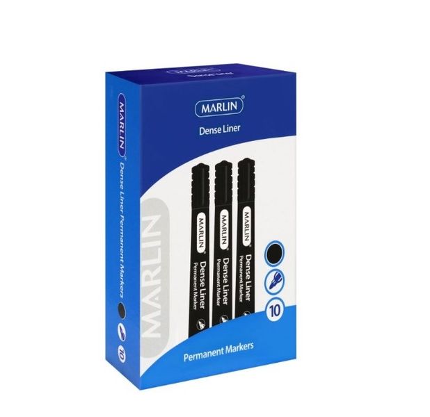 Marlin: Dense Liners Permanent Markers 10's - Blue