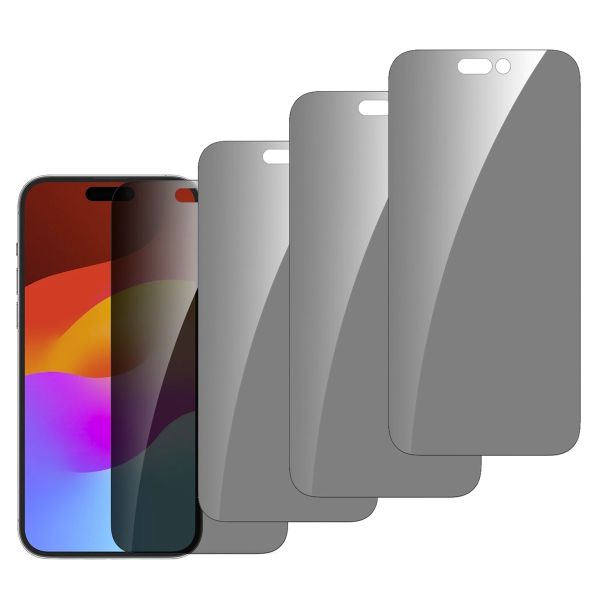 Rockymile Privacy Glass Screen Protector For iPhone Series 15 - Pack Of 4