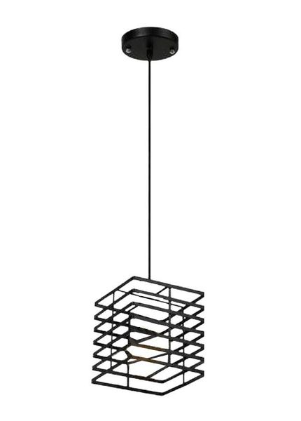 Nordic Vintage Black Iron Ceiling Pendant Light Square 7 Peg