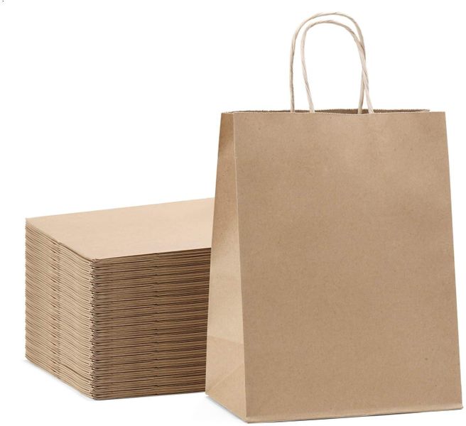 Brown Kraft Bags with Handles for Gifting, Party Favors 210x90x320 10's