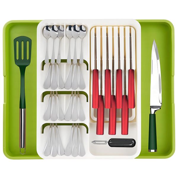 Expandable Drawer Organizer Kitchen Cutlery Tray Utensils Storage Holder