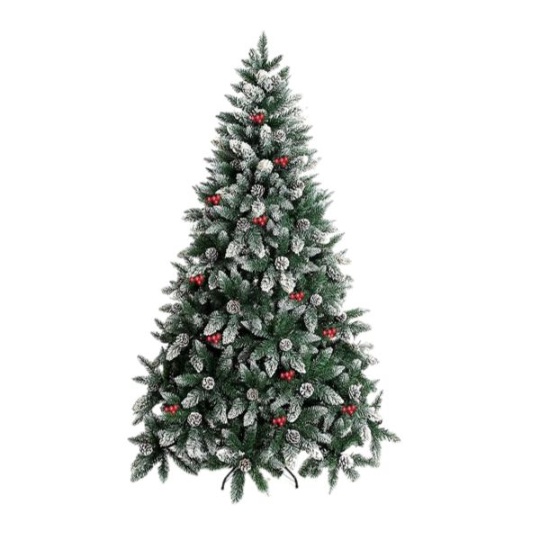 NorthLight Artificial Christmas Tree Flocked Spray Wth Berries , Pinecones