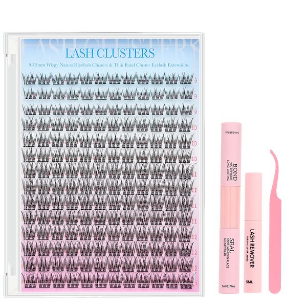 Natural Lash Clusters Kit Invisible Band Wispy Lash Extensions Kit