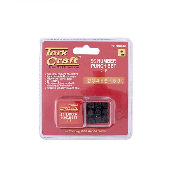 Tork Craft - Number Punch Set 6mm (0-9mm) Black Finish - 3 Pack