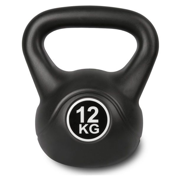 12kg Kettlebell Fitness Exercise Strength Training Workout - Black