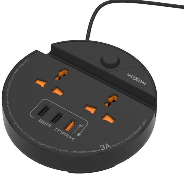 Round 2 Port International Socket With 3 USB Ports Power Socket - MX-ST03