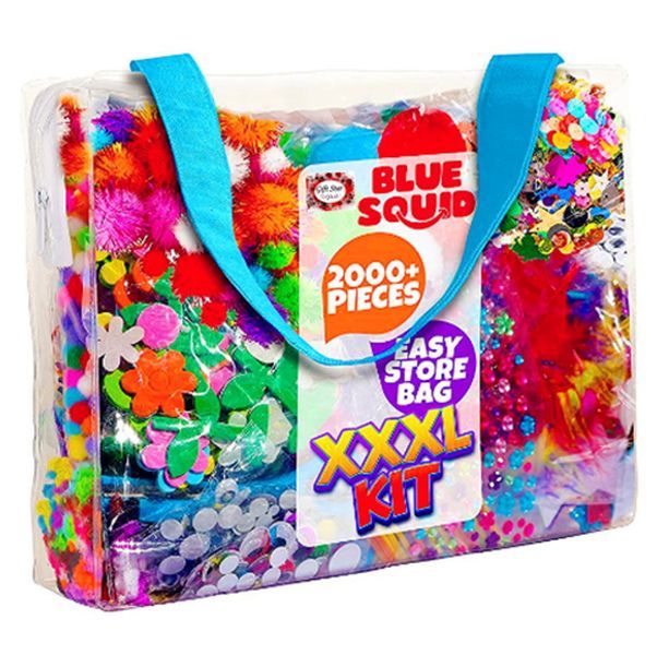 Blue Squid Arts and crafts for Kids - XXXL craft Kit for Kids - 2000+