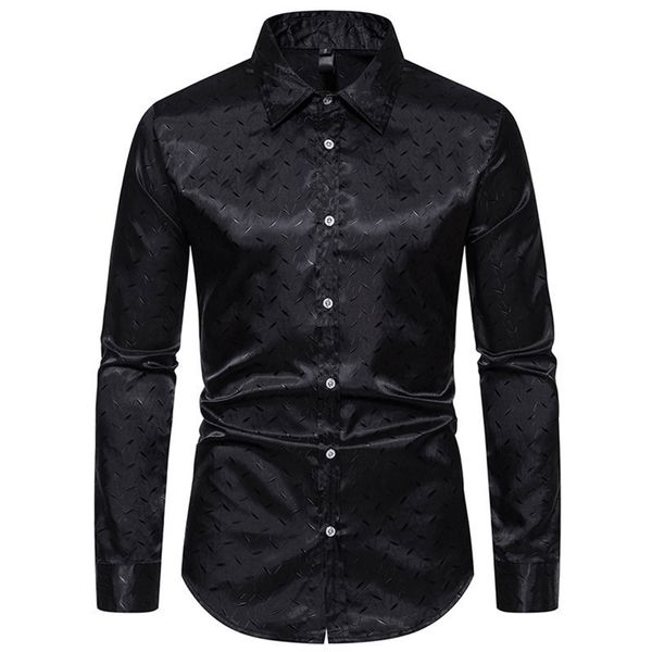 Men's Shirts Long Sleeve Dress Shirt Solid Color Slim Fit Casual Business