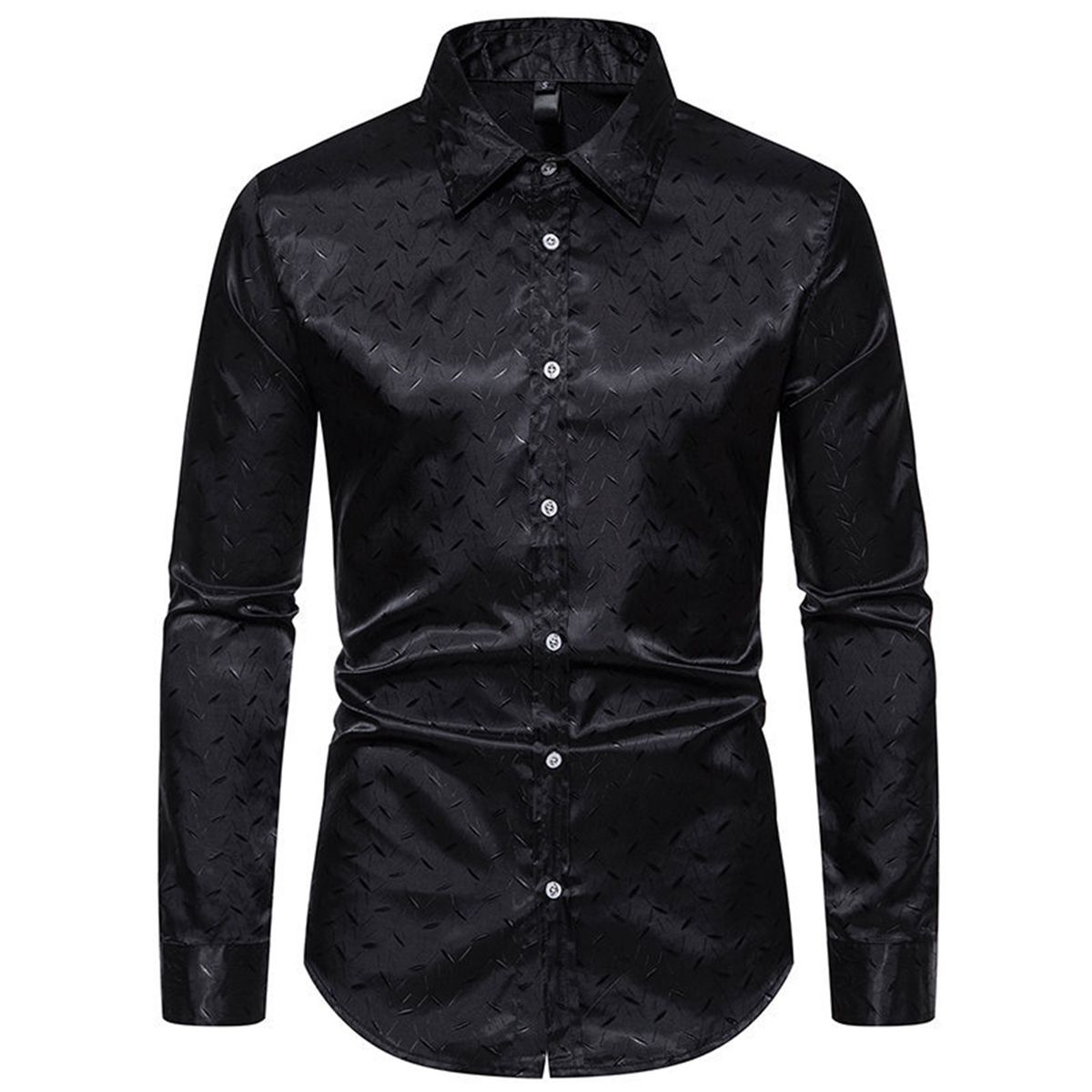 Men's Shirts Long Sleeve Dress Shirt Solid Color Slim Fit Casual ...