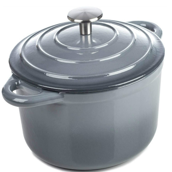 7 Piece Cast Iron Pots-Charcoal Grey - 1 Spoon Rest - 1 Soup Spoon