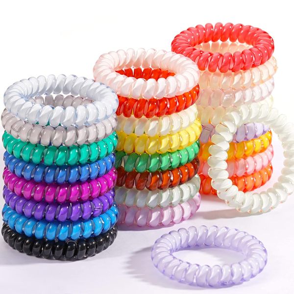 24PCS Spiral Hair Ties, No-Crease Colorful Ponytail Holders