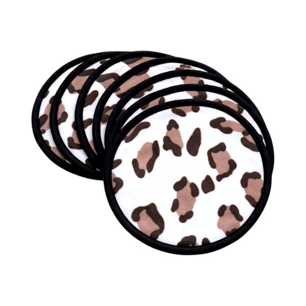 20 Piece Reusable Makeup Remover Pads - Soft Cleansing Pads - Leopard Print