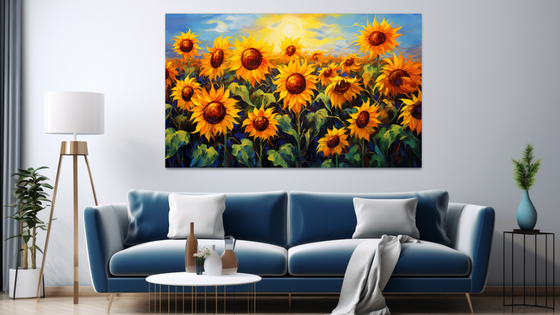 Canvas Wall Art - Sunflower Serenade Abstract - JT0235