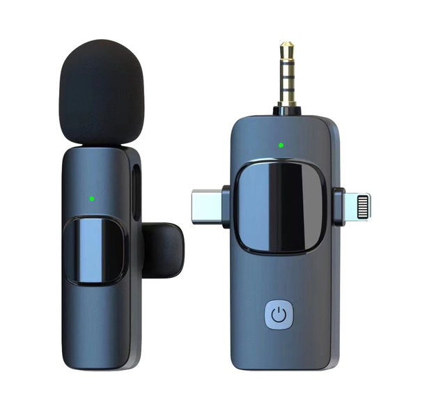 IPSTYLE 3 in 1 Wireless Lavalier Microphones Noise Canceling Mic