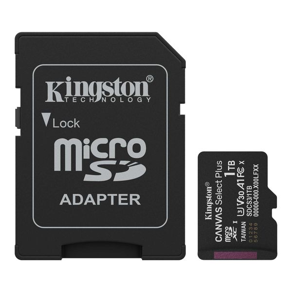 Kingston 64GB microSDXC Canvas Select Plus Gen3 A1 Card + Adapter