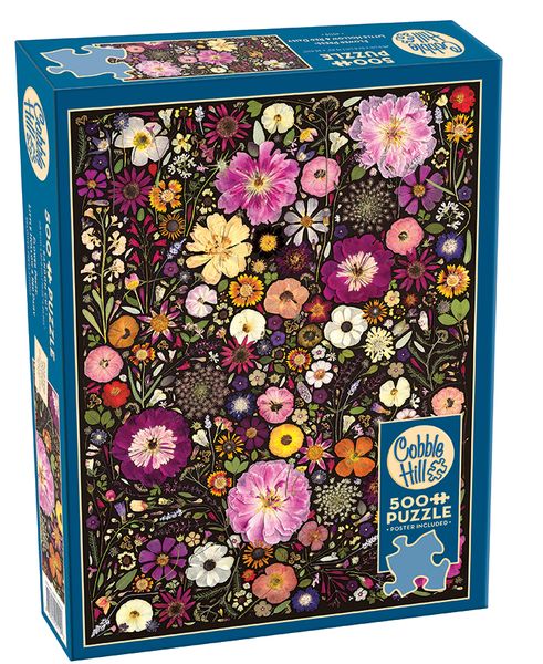 Cobble Hill - FlowerPress: Hollow and Red Daisy 500 Piece Puzzle