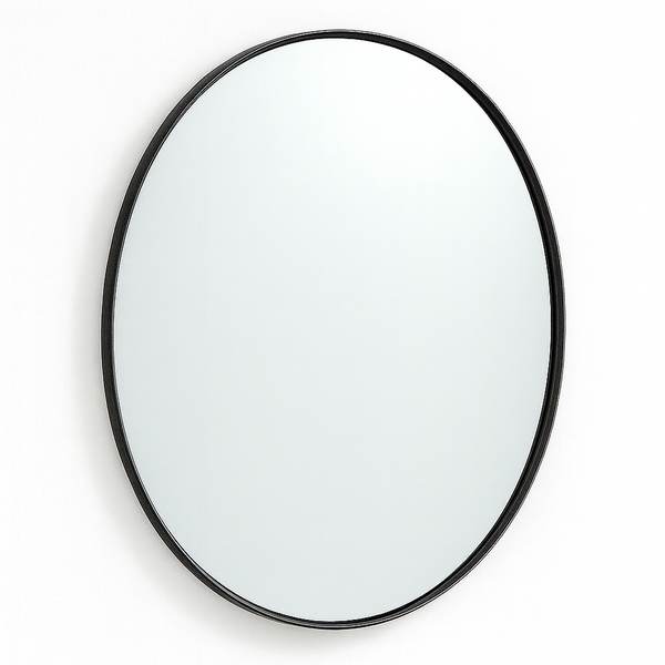 Oval Framed Mirror 600 x 900 mm - Black or Gold Frame