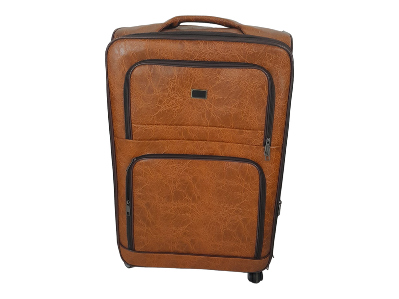 SMTE-Quality Trolley Piece Leather Travel Luggage Spinner Suitcase Set