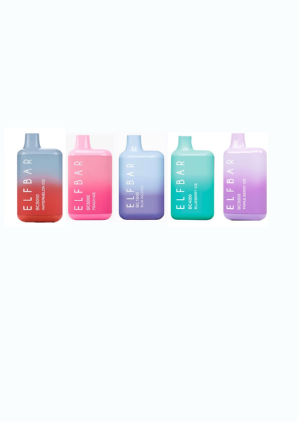 Elf Bar BC5000 UK Disposable Vape-5000 Puff 5%-Value Pack of 5 Icy Flavours