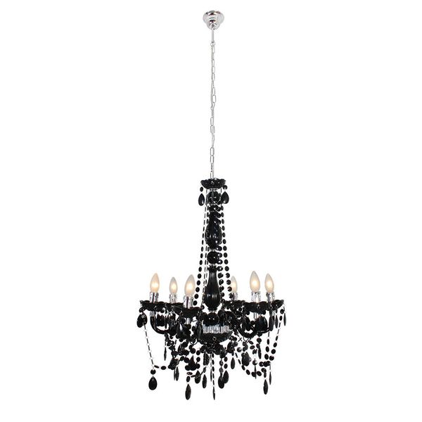 Octave - Acrylic - 6 Lights - Chandelier - 550mm - Black