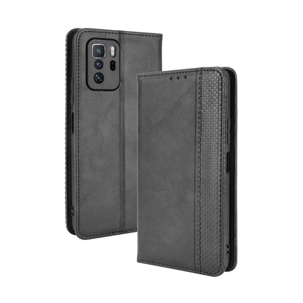 Magnetic Buckle Patterned Leather Case Compatible With Redmi Note 10 Pro 4G