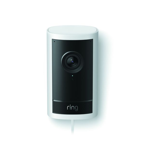 Ring Outdoor Cam Pro Plug-In | 4K, Two-Way Talk | Low-Light Sight | White