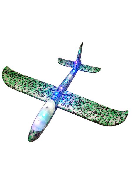 Glider Throw Foam Airplane Large Throwing Foam Plane with Lights - Army