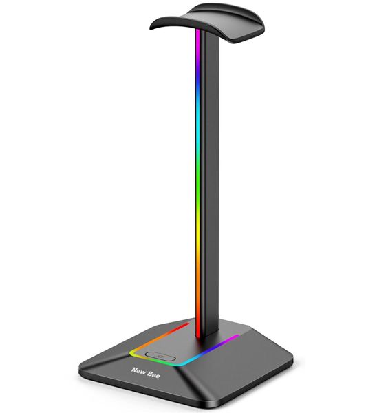 RGB Headphone Stand with 1 USB-C Charging Port and 1 USB Charging Port