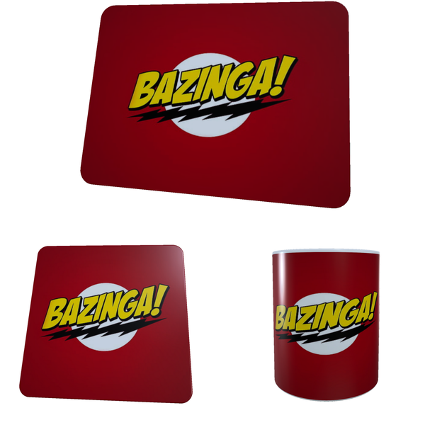 The Big Bang Theory - Bazinga! - Coffee Mug, Coaster and Mouse Pad Combo