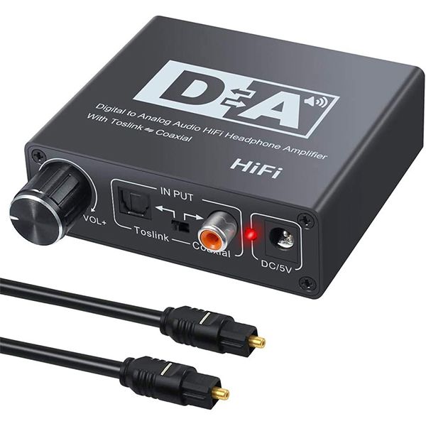 Converter Toslink &amp; Coaxial IN RCA Out with built in Preamp for Headphone