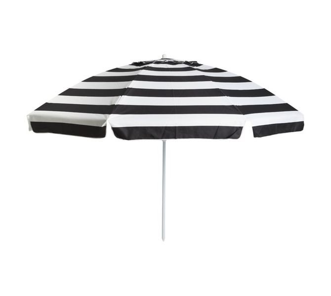 Stripe Beach Umbrella Black And White 2560 mm