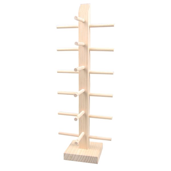 6 Pairs Wood Sunglass Display Rack Holder Organizer - Single Line