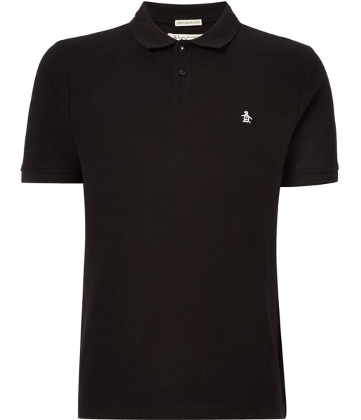 Original Penguin Men's - Raised Rib Short Sleeve Polo Shirt - Black [Parallel Import]