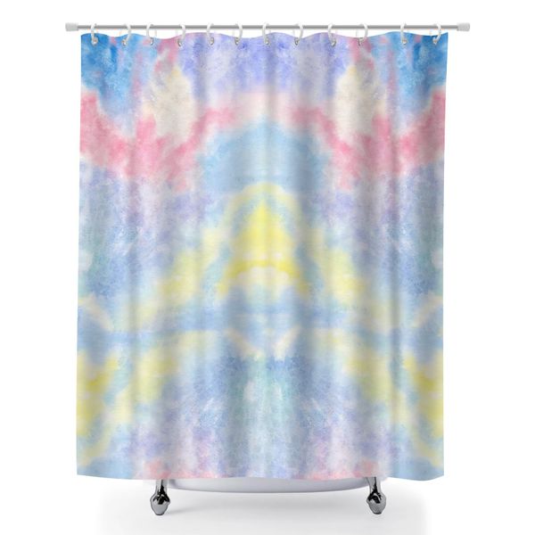 Modern Tie Dye Fabric Shower Curtain for Bathroom, 180x180cm