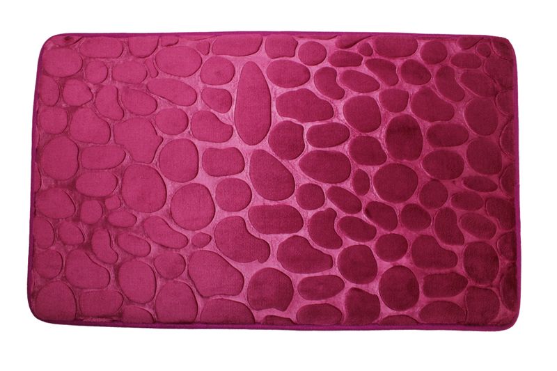 75x45cm Plush Cobblestone Embossed Memory Foam Bathroom Mat