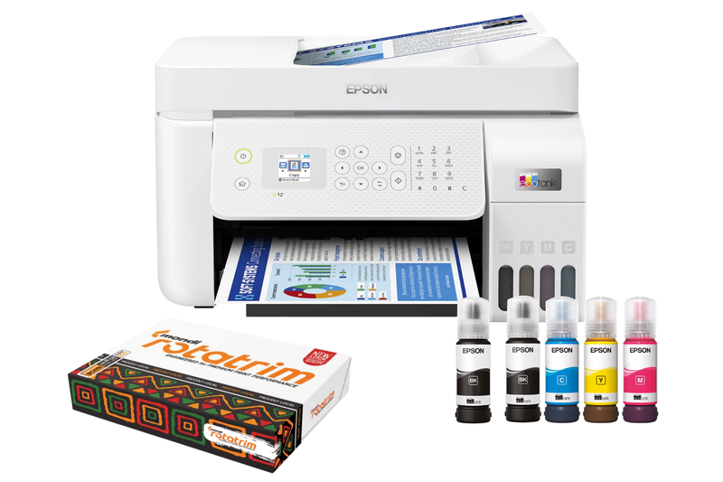 Epson L5296 A4 colour 4-in-1 printer with ADF, Wi-Fi and Ethernet + A4 Ream