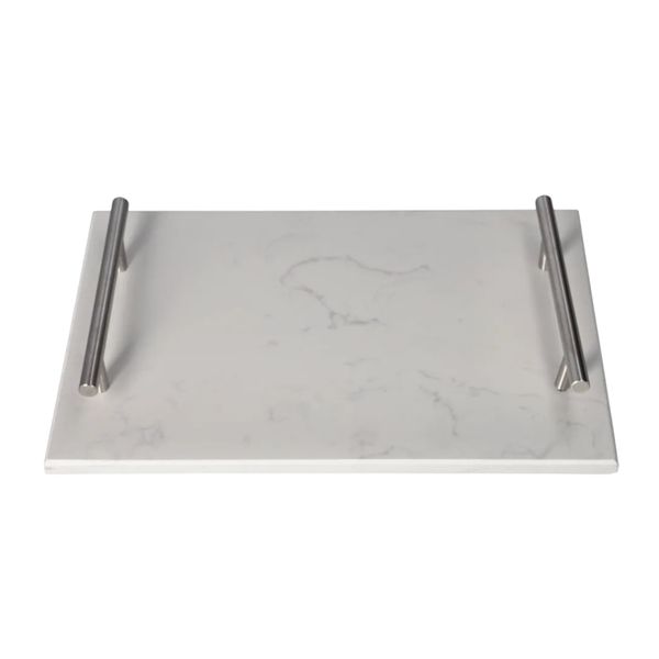 Luxury Marble Serving Tray With Silver Handles