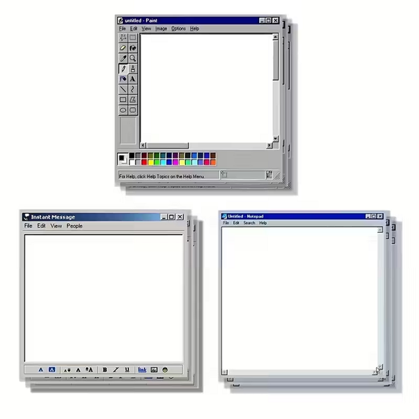 Set of 3 Retro Computer-Themed Sticky Note Notepads (50 sheets each)