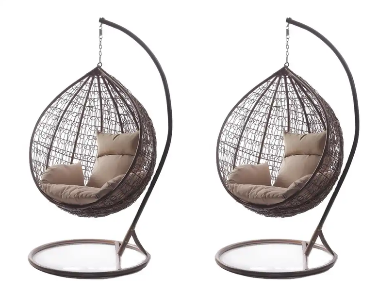 Swing / Hanging Chairs /Patio / Garden / Balcony -2 Pack- Brown Colour