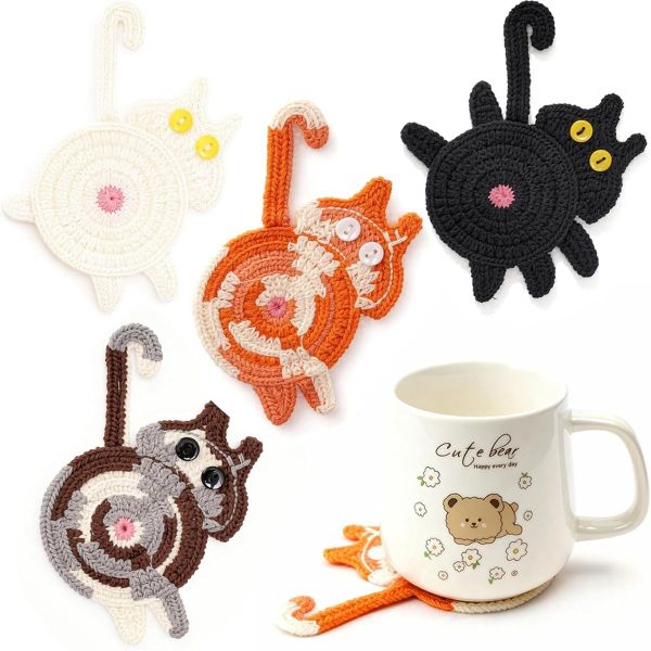 Coasters Set of 4,Stocking Stuffers for Women,Cute Coffee Coaster for Table