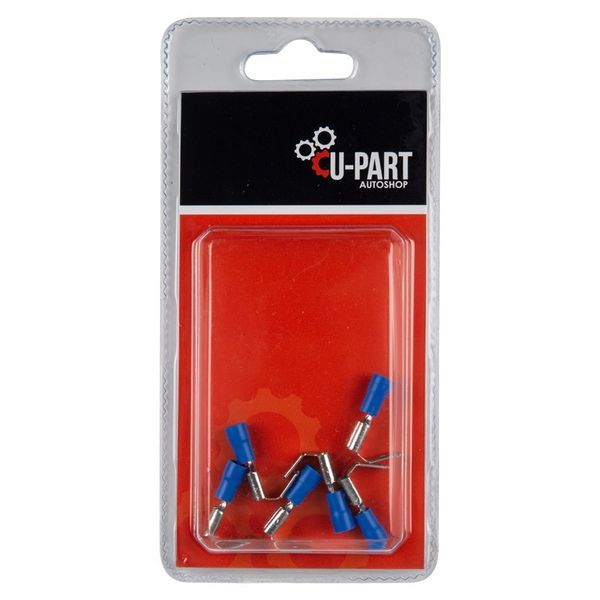 U-Part -Terminal - Blu Piggy Back - 1.5mm-2mm x 6.3mm - 12 Pack