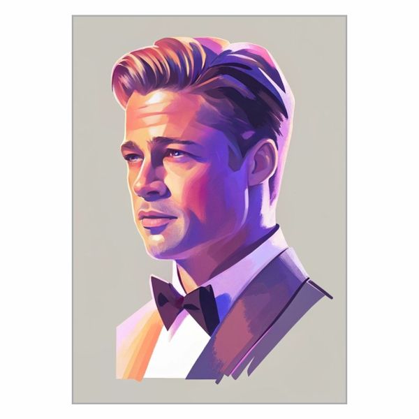 Brad Pitt Cartoon Poster - A1