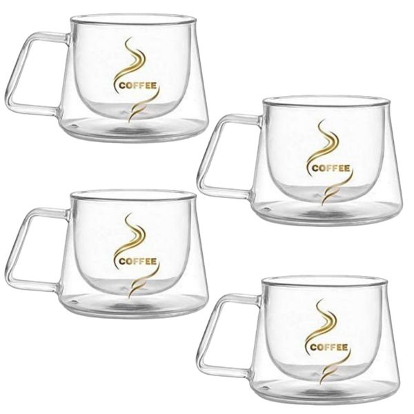 Double Wall Coffee Glass - 200ml - Set of 4
