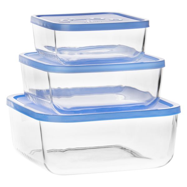 Borgonovo - 3 Piece Set Of Square Food Storage Containers
