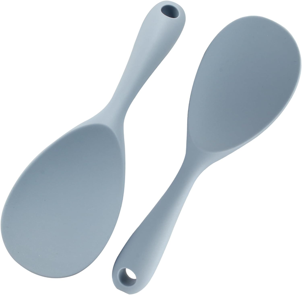 2 Pieces Silicone Rice Paddle Spoon Non Stick Heat Resistant Rice Spoon