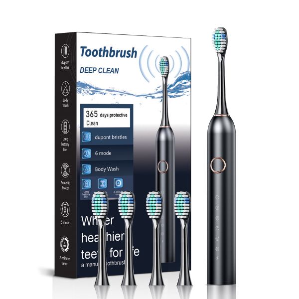 Six Levels Rechargeable Electric Toothbrush Soft-Bristled Sonic Toothbrush