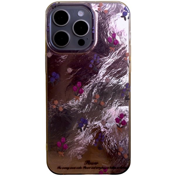 Phone Case with Mini Flowers - Compatible with iPhone 15 Pro Max - Chrome