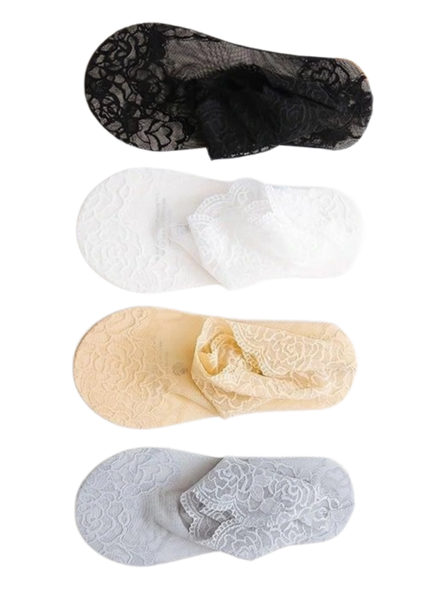4 Pairs of Women's No-Show Socks - Non-Slip, Low-Cut, Stay-Put Design