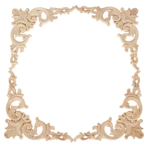 4 Piece Wood Carved Mouldings Corner Onlay Applique Furniture Home Decor